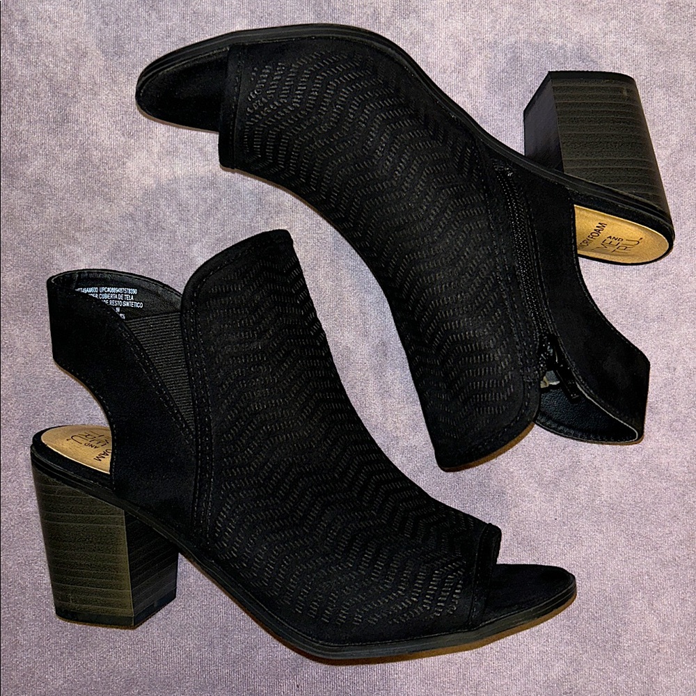 TIME and TRU Suede Peep-Toe Heeled Boots - Picture 5 of 14
